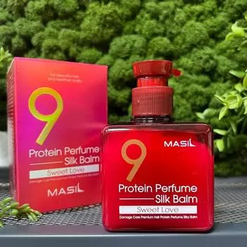 MASIL 9 Protein Perfume Silk Balm Sweet Love, Лечение волос, САЛОННЫЙ ЭФФЕКТ, Корейская косметика, KBeauty, образец