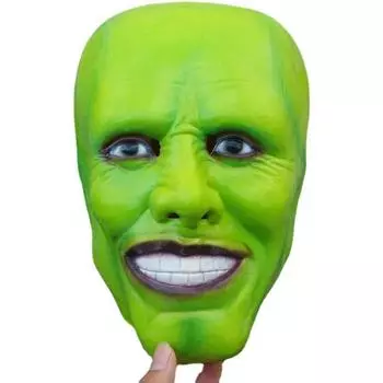 Mask Carrey Jim Cosplay Latex Head Cover Halloween Party Headgear Costume Prop