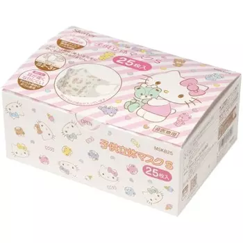Маска 3D Skater из нетканого материала для детей 2-3 лет, 3 слоя, Hello Kitty Sanrio Extra, 25 шт. MSKB25N-A