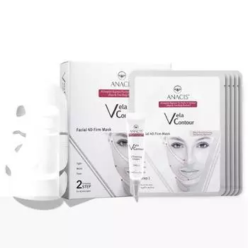 Маска Anasys Bella Contour 4D Firm Mask 5 шт. (+ 7 г укрепляющего крема в комплекте),Корейский пакет масок