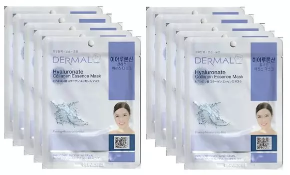 Маска-эссенция Dermal Collagen Essence с гиалуроновой кислотой 23 г x 10 шт. [предмет]