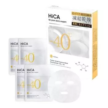 Маска-эссенция HiCA Freeze Dry с ниацинамидом 15% + VC Raw Vitamin C, без консервантов, тканевая маска в индивидуальной упаковке, 4 шт.
