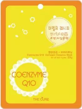Маска-эссенция с коллагеном и коэнзимом Q10 THE CURE, набор из 10 листов, корейская косметика для сухой кожи, жирной кожи, смешанной кожи жёлтый