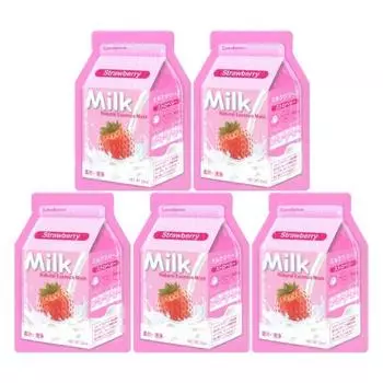 Маска-эссенция Strawberry Milk Natural Essence от [Let s Skin] [Набор 5]