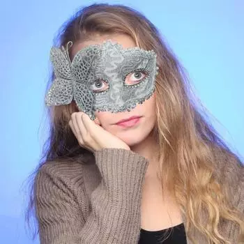 Маска-бабочка для женщин Маска на пол-лица со стразами Венецианская маска для костюма золотистый/чёрный