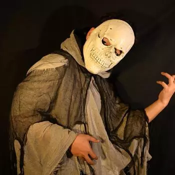 Маска белого черепа для карнавальной вечеринки One size белый