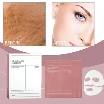 Маска BioCollagen, глубоко увлажняющая, отбеливающая, ниацинамидная маска, коллагеновая маска, уход за кожей, гидрогелевая маска, укрепляющая кожу, питание, 10 мл белый