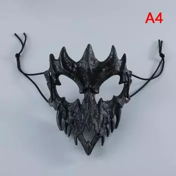 Маска черепа для вечеринки с длинными зубами, скелетом демона, полумаска для лица, волк, дракон, тигр, маска Houjuu Nue, реквизит для костюма на Хэллоуин A4