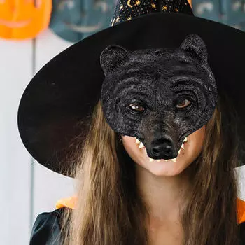 Маска черного медведя для взрослых Косплей Животные Ночной клуб Карнавал Фестиваль