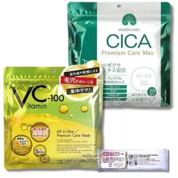 Маска CICA Premium Care Mask 30 шт. Маска Premium Care Mask 30 шт. Комплект дезинфицирующих листов и VC-100