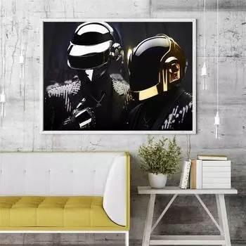 Маска Daft Punk, поп-музыка, певица, распродажа, плакат, настенная живопись для гостиной, абстрактное искусство на холсте, картины для домашнего декора, без рамки 21cm30cm NoFrame