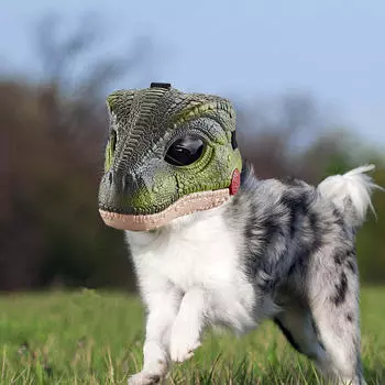 Маска динозавра для собаки, регулируемая голова для игрового праздника, театрального реквизита хаки