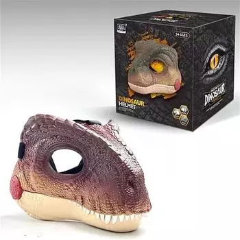 Маска динозавра с подвижной челюстью, жесткая пластиковая забавная маска динозавра с маской динозавра на Хэллоуин, маска с головой динозавра, подвижный рот, реквизит для косплея на вечеринку One Size