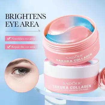 Маска для глаз Cherry Blossom Collagen Cherry Blossom Multi Effect Питательная маска для глаз Лифтинг, подтяжка и уменьшение тонких линий розовый