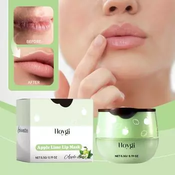 Маска для губ с зеленым яблоком, увлажнение и гидратация губ, очищение морщин губ, борьба с высыханием и растрескиванием, удаление омертвевшей кожи