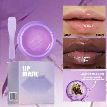 Маска для губ, увлажняющая ночная маска для губ для женщин с силиконовым аппликатором для потрескавшихся губ One Size