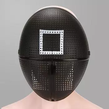 Маска для косплея с геометрическим узором, полнолицевая маска с сетчатыми регулируемыми лямками, одна