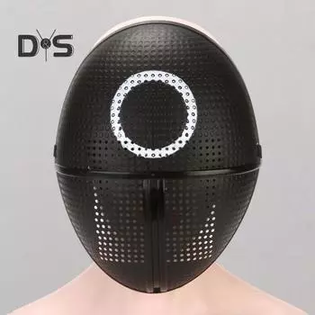 Маска для косплея с геометрическим узором, полнолицевая маска с сетчатыми регулируемыми ремнями, один размер, взрослая маска для костюмированных вечеринок, косплей D