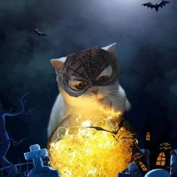 Маска для косплея Yousheng Cats, дизайн паука, полумаска для фото с реквизитом в виде кошки, маска с отверстиями для ушей для косплея на Хэллоуин чёрный