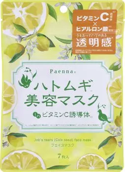 Маска для красоты Paenna Coix из ячменя с производным витамина С, 7 листов (90мл)