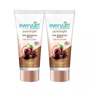 Маска для лица Everyuth Naturals Chocolate & Cherry Tan Removal, 50 г (Упаковка из 2 шт.)
