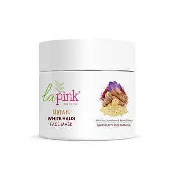 Маска для лица La Pink Ubtan с белым халди и кесаром | Уменьшает пятна, пигментацию, темные пятна и удаляет загар | Все типы кожи | 100 г