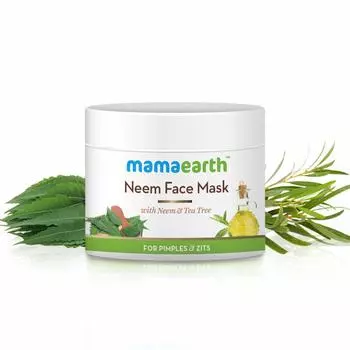 Маска для лица Mamaearth Neem с нимом и чайным деревом от прыщей и прыщей, 100 мл