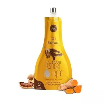 Маска для лица Nat Habit Fresh Tamarind Kasturi Ksheer Lepa для быстрого удаления загара и осветления, очищает пятна и следы, не содержит химикатов (40 г, Упаковка 1 шт.)