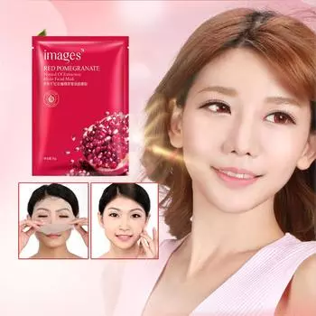 Маска для лица с эссенцией красного граната для уменьшения морщин и увлажняющая маска 1pcs