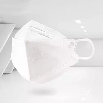 Маска для лица с четырьмя фильтрами, фильтрация 94%, регулируемая носовая перегородка, 4-слойный мягкий и дышащий нетканый материал, ушная петля, защита рта белый