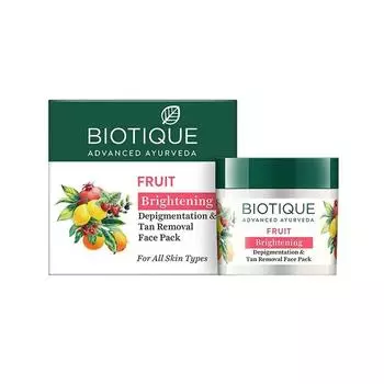 Маска для лица с фруктами: против пигментации (75 г), Fruit Brightening Depigmentation & Tan Removal Face Pack, Biotique 9.625