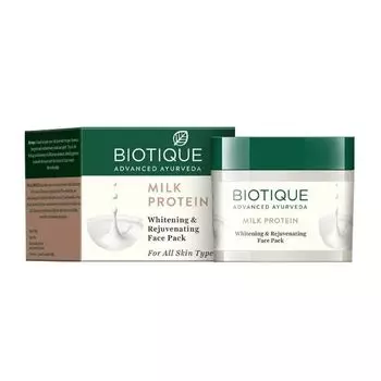 Маска для лица с Молочным протеином: отбеливающая (50 г), Milk Protein Whitening & Rejuvenating Face Pack, Biotique 9.125