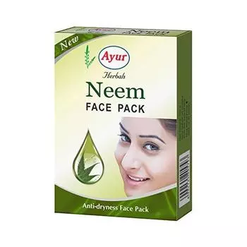 Маска для лица с Нимом: для борьбы с сухостью кожи (25 г), Neem Face Pack, Ayur 2.1375