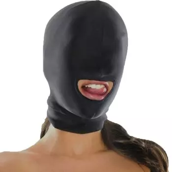 Маска для лица с открытым ртом и повязкой на глаза, дышащая эластичная маска для лица, маска для косплея SM [Tosenk] (черный)