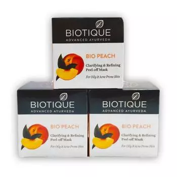 Маска для лица с Персиком очищающая (3 х 50 г), Bio Peach Refining Peel-off Mask Set, Biotique