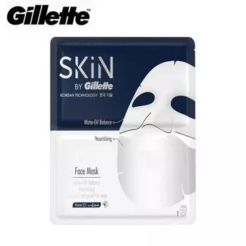 Маска для лица Skin By Gillette, корейская технология, водно-масляный баланс, питательная, специально разработана для мужчин, витамин В3 с цикой, 1/3/6 шт. 1 pcs