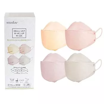 Маска для макияжа Brilliant Makeup Mask 3D Beige Clear Face Line 28 листов 4 цвета x 7 листов 01 [NISHIKIN]
