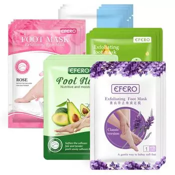 Маска для ног отшелушивающая питательная 5 пар