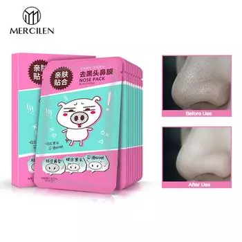 Маска для носа MERCILEN для удаления черных точек 10 шт. для удаления угрей, маска для носа, средства по уходу за кожей для сужения пор