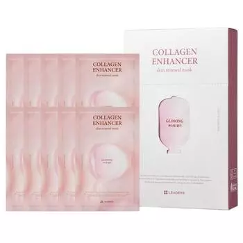Маска для обновления кожи Leaders Collagen Enhancer Skin Renewal Mask 250 мл, 10 шт., 1 шт.