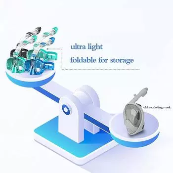 Маска для подводного плавания Складная маска для дайвинга с системой Dry Top и креплением для камеры чистый