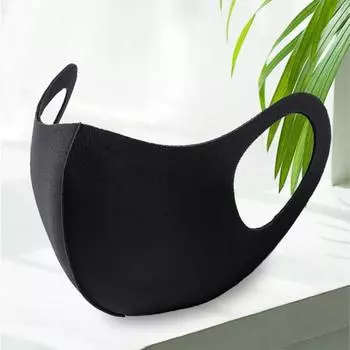 Маска для рта Моющийся дышащий пылезащитный ветрозащитный респиратор против смога маска для лица чёрный