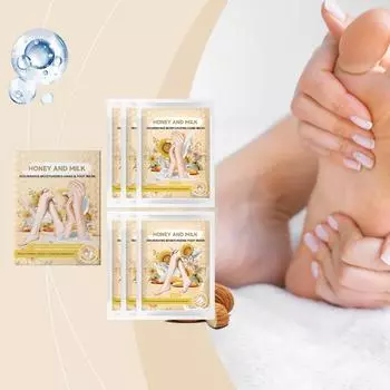 Маска для рук с медовым молоком. Увлажняющая, отбеливающая, увлажняющая маска для рук и ног. Уход. 30 мл. One Size жёлтый