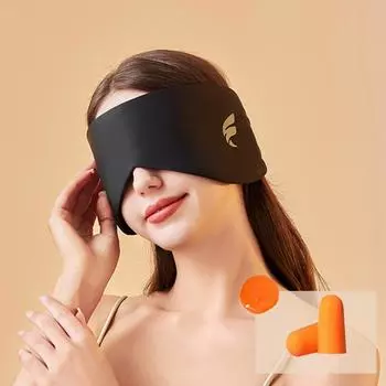 Маска для сна на глаза, светоблокирующая, двойная сенсорная маска для глаз с функцией охлаждения и тепла, звукоизоляционная маска для ушей, регулируемая маска для сна на глаза