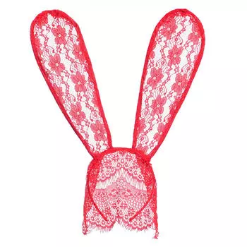 Маска для танцевальной вечеринки, Хэллоуин, кружевная повязка на голову с кроличьими ушками красный