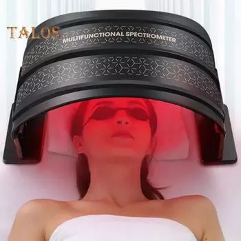 Маска для терапии красным светом для тела и лица, беспроводной светодиодный прибор для ухода за кожей со спектрометром, 4-в-1, ближнее инфракрасное косметическое оборудование для домашнего использования чёрный