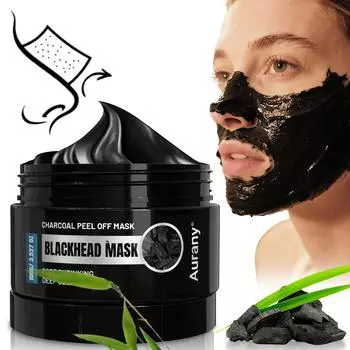 Маска для удаления черных точек, отшелушивающая маска для носа и лица с активированным углем, глубоко очищающие полоски для пор, контроль жирности и отшелушивание - 100 г