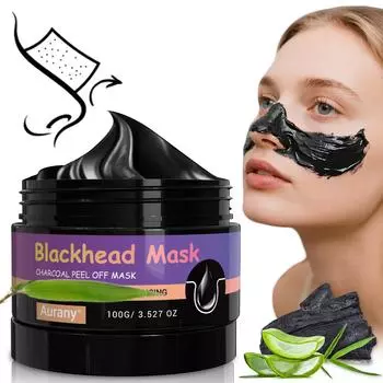 Маска для удаления черных точек, угольная маска-пленка для носа и лица, полоски для глубокой очистки пор, контроль жирности и отшелушивание - 100 г