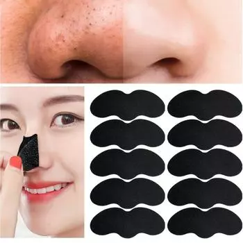 Полоски для очищения пор с бамбуковым углем, полоски для глубокого очищения носа, пластырь для удаления черных точек на носу у свиньи для мужчин и женщин 10Pcs