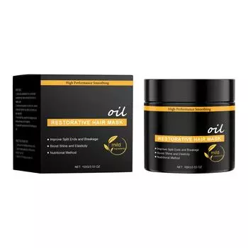 Маска для волос, кондиционер для сухих, поврежденных или окрашенных волос, увлажняющая, питательная, с кератином, 100 г One Size белый